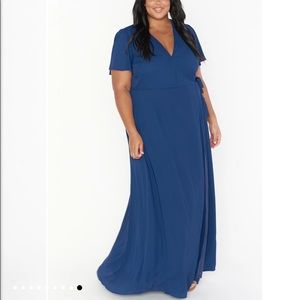 Noelle Flutter Wrap Dress ~ Navy, 1x